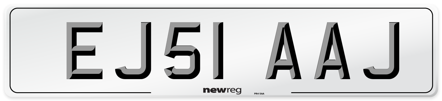 EJ51 AAJ Number Plate from New Reg